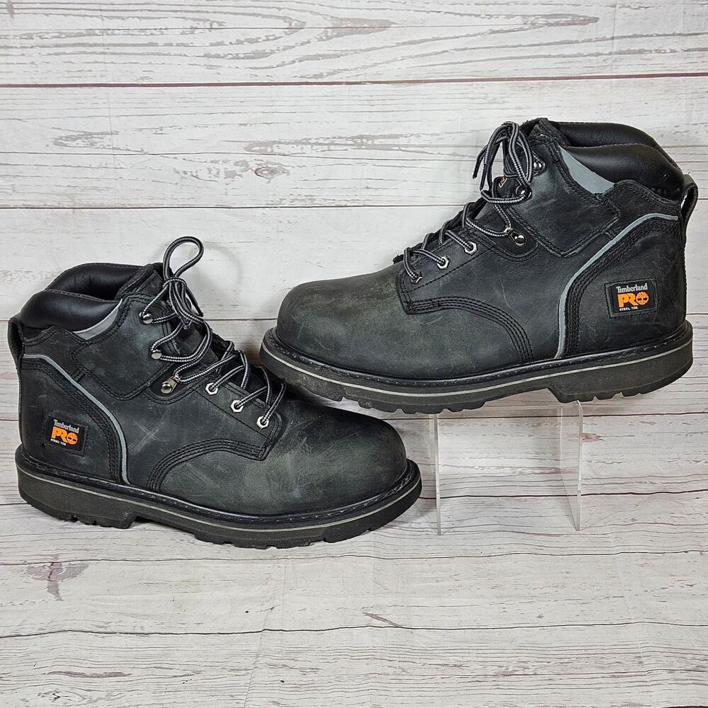 Timberland PRO Pit Boss Boots Men’s Black 11W Work Leather ASTM Safety Toe
